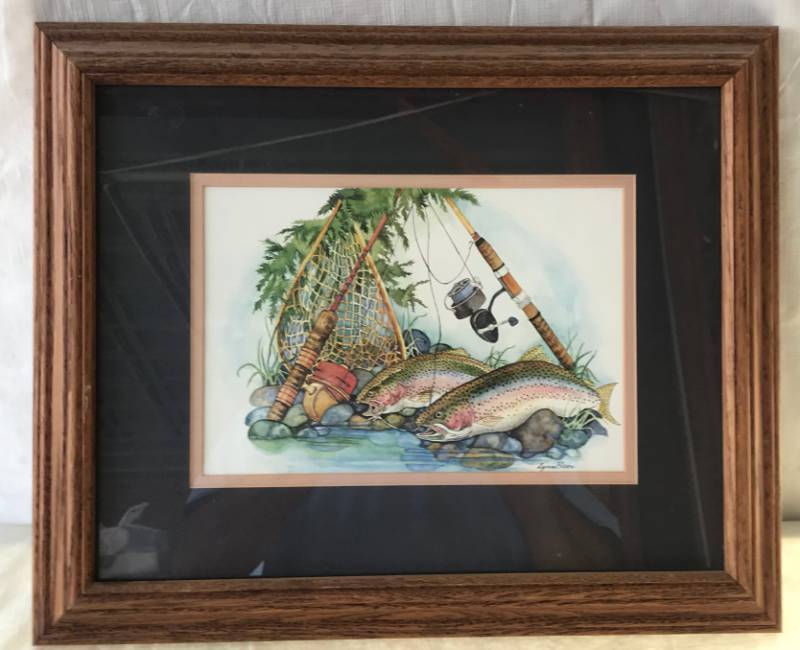 lot 5715 image: Framed FISHING Themed Picture