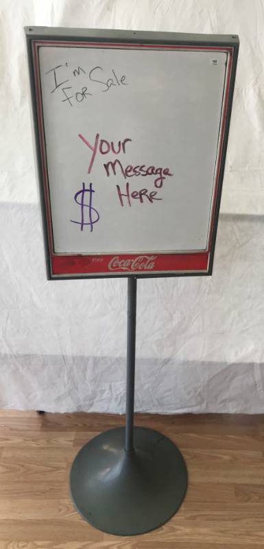 lot 5739 image: Coke - Coca-Cola Store Sign - Dry Erase with Stand