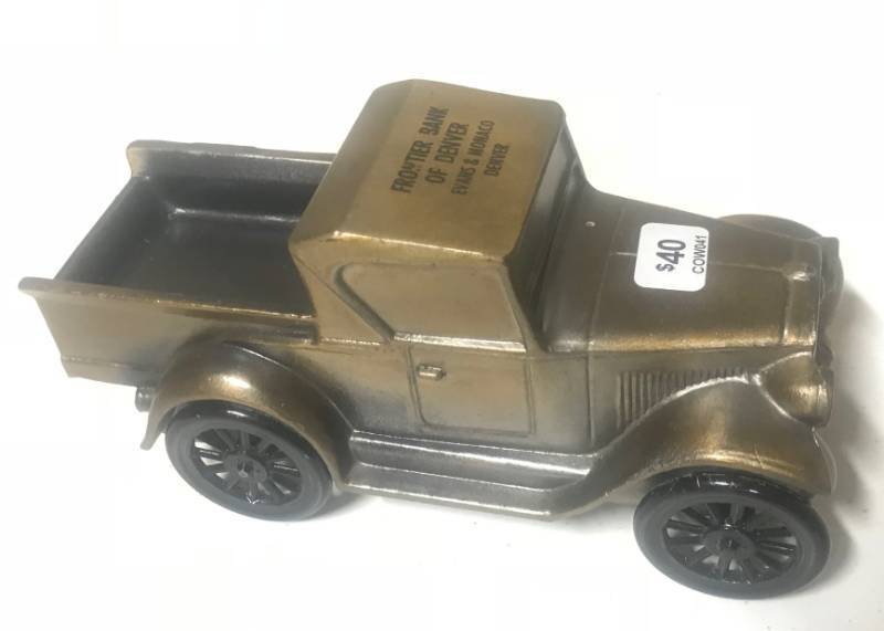 lot 5783 image: Die Cast Metal Bank featuring a vintage truck - from Frontier Bank of Denver