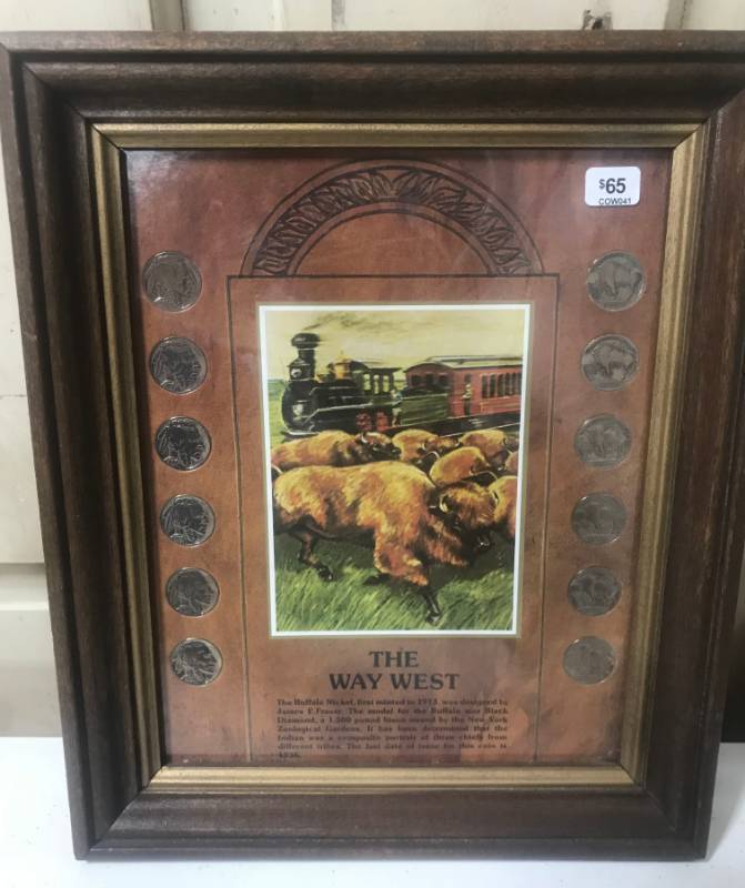 lot 5813 image: Very Nice, Framed American Indian Buffalo Nickel Collection Matted w History - WOW