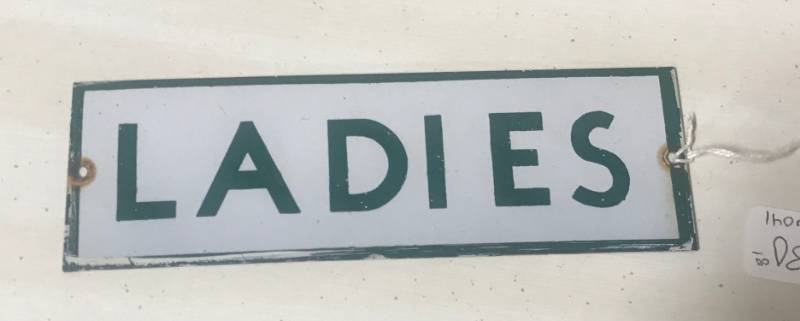 lot 5817 image: Vintage LADIES Restroom Sign