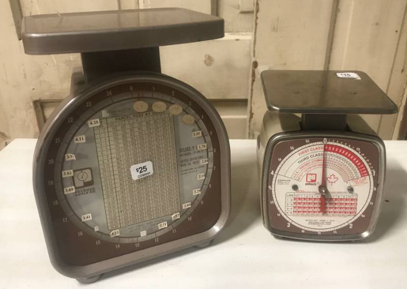 lot 5828 image: Lot of 2 Vintage Scales PELOUZE M# Y-25-1 &  Zepher Model# ZC-5 Canada