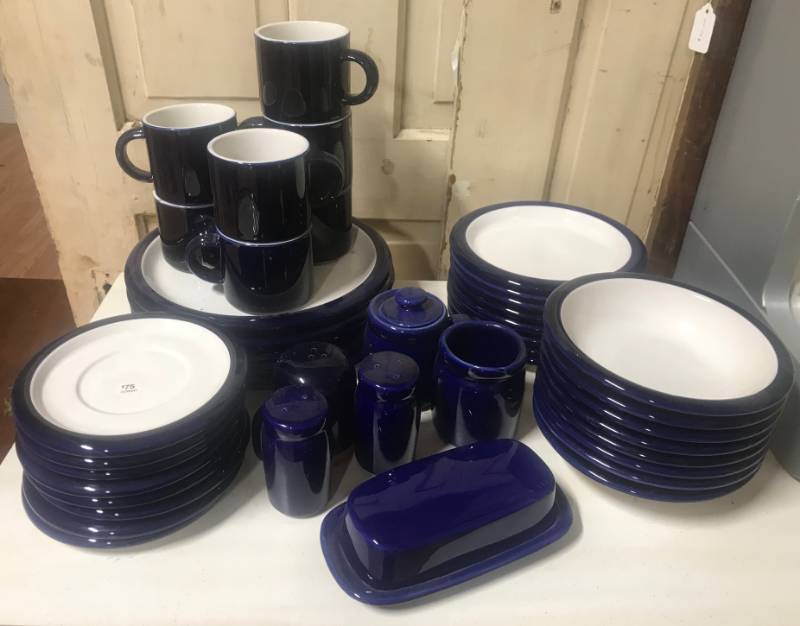 lot 5836 image: Lot of Jepcor International Blue and White Dishes- Oven-Table-Freezer - See pics for pieces included