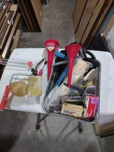lot 822 image: QuickFill Funnel Set with Auto Parts Tools