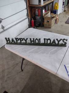 lot 860 image: Happy Holidays  Standing Sign