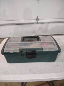 lot 884 image: Keter Fishing Tackle Box with Compartments