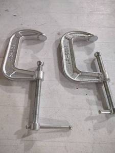 lot 920 image: Cast Iron C-Clamps Set of 2