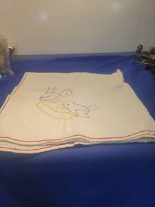 lot 4793 image: Embroidered Duck Baby tea towel