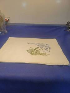 lot 4795 image: Embroidered Kitchen Tea Towel with Teapot Design