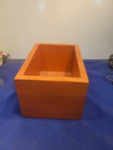 lot 4908 image: Terracotta Orange Wooden Storage Box