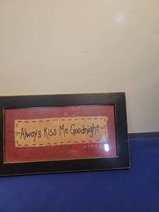 lot 4910 image: Always Kiss Me Goodnight Framed Wall Art
