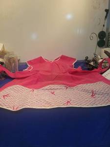 lot 4913 image: Pink Sailor Style apron with Nautical Pattern