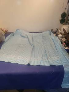 lot 4917 image: Blue Gingham Ruffled Apron