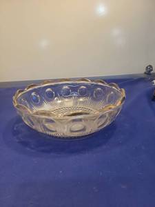 lot 4942 image: Clear Glass Serving Bowl with Scalloped Edge