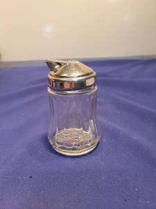 lot 4971 image: Glass Sugar Shaker with Chrome Lid