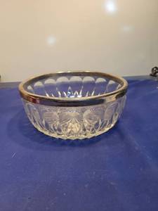 lot 5014 image: Cut Glass Bowls with Silver Rim