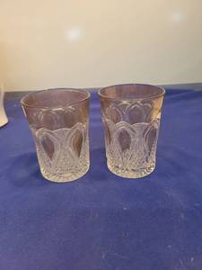 lot 5023 image: Pressed Glass Tumblers with Teardrop Pattern