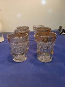 lot 5040 image: Cut Glass Drinking Tumblers Set of 6
