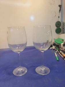 lot 5055 image: Large Crystal Wine Glasses Set of 2
