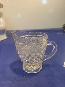 lot 5063 image: Cut Glass Creamer Pitcher