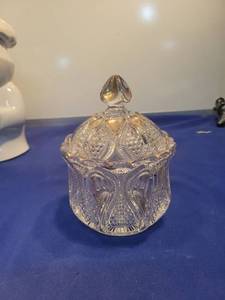 lot 5072 image: Cut Glass Covered Sugar Bowl