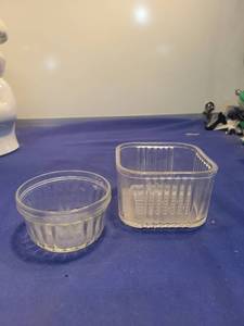 lot 5073 image: Clear Glass Custard Cups Set