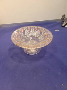 lot 5079 image: Pressed Glass Pedestal Compote Dish