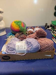 lot 5101 image: Mixed Yarn Bundle with Bernat Skeins