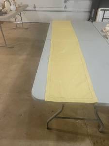 lot 5108 image: Yellow Linen Table Runner with Hemstitch Detail
