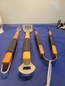 lot 5175 image: BBQ Grilling Tools Set with Orange Handles