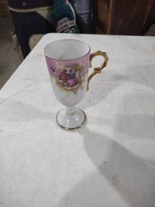 lot 5913 image: French Porcelain Romantic Scene Teacup