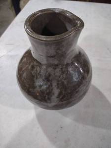 lot 5915 image: Brown Glazed Pottery Bud Vase