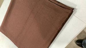 lot 6778 image: 56 wide 80 too long, three panels brown shears curtains