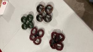 lot 6791 image: Wood and Beaded Pieces napkin holders