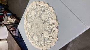 lot 6805 image: White Crocheted Cotton doily 15 inches