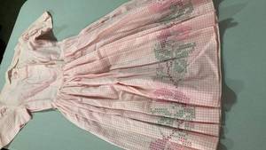 lot 6829 image: Pink Gingham Cross Stitch Dress small size
