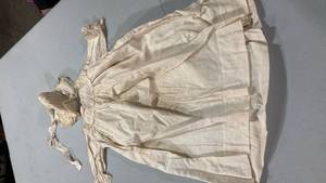 lot 6852 image: Victorian Era Cotton Christening Gown with Bonnet