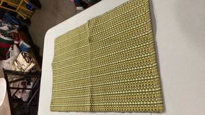 lot 6854 image: Green and Gold kitchen rug