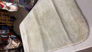lot 6859 image: White Plush Carpet Stair Runner