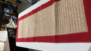 lot 6861 image: Red and Beige Textured Area Rug