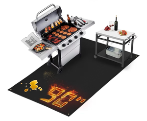 lot 4793 image: TOHONFOO 90 x 48 in Extra Large Grill Mat for Outdoor Grill - Grilling Mats for Outdoor Grill to Protect The Deck, Patio, Pavers - Easy to Clean BBQ Mats - 1mm - Retail $66