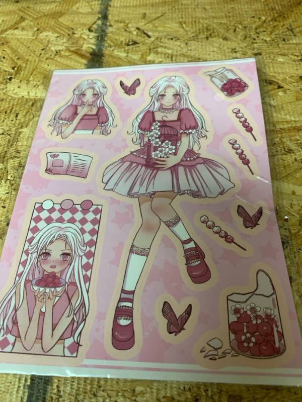 lot 877 image: 10Pcs DIY Cartoon Girl Stickers for Kids Girls, 4.9��x6.7 Vinyl Waterproof Cute Anime Pretty Girls Stickers, Kawaii Beautiful Girl Decals for Laptop Hydroflask Scrapbooking Journaling