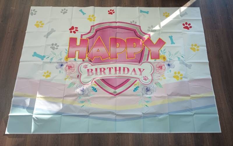 lot 626 image: Dog Birthday Party Backdrop Banner