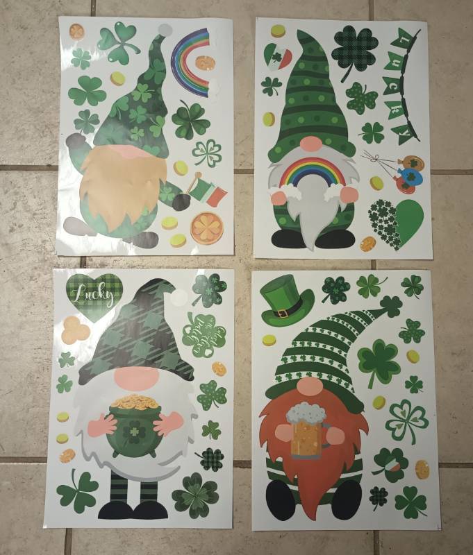 lot 267 image: St. Patricks Day Gnome Wall Decals Set