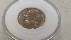 lot 228 image: 1960 Jefferson Nickel Coin Monticello BU Brilliant Uncirculated in protective case