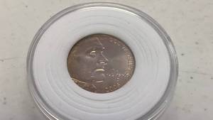 lot 230 image: 2005-D Jefferson Buffalo Nickel Coin BU Brilliant Uncirculated in protective case