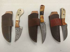 lot 7213 image: Damascus Steel Fixed Blade Knife Collection lot of 3 Retail $120