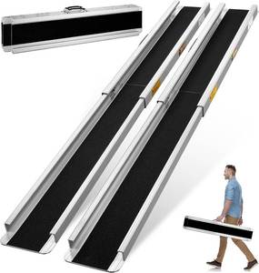 $230 8ft Portable Aluminum Wheelchair Ramp, 96" L, 1200lb, 2-Pack