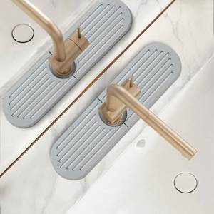 lot 72011 image: Stone Faucet Mat for Kitchen Sink, 2 Set4PCS Quick Dry Diatomaceous Earth Tray, Water Absorbing Stone Mat for Kitchen & Bathroom Counter, Sink Protectors Accessories 15.7x3.9 - Retail $10