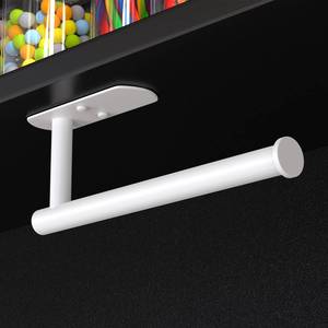 lot 72012 image: Self Adhesive Paper Towel Holder Under Cabinet Mount, Wall Mounted Paper Towel Roll Holder for Kitchen, Bathroom, Wall - Stainless Steel (White) - Retail $16